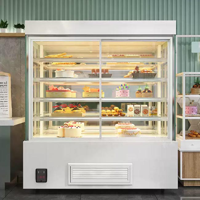 Tủ bánh kem 1m2 kính vuông 5 tầng