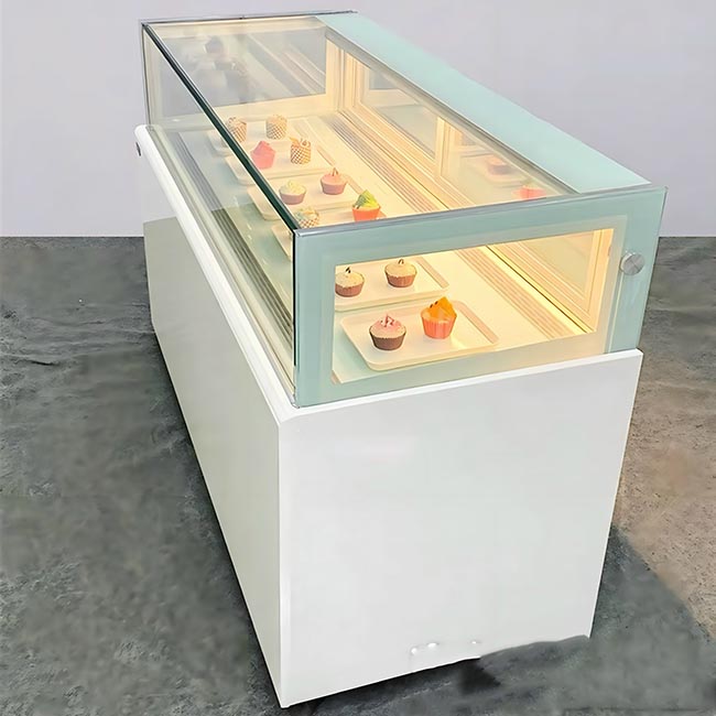 Tủ bánh kem 90cm kính vuông 1 tầng