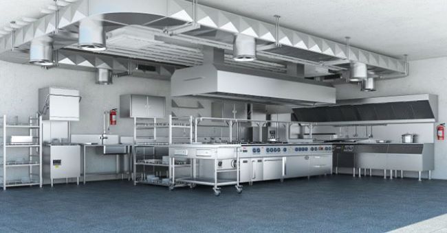 Bản vẽ 3D thiết kế bếp nhà ăn 