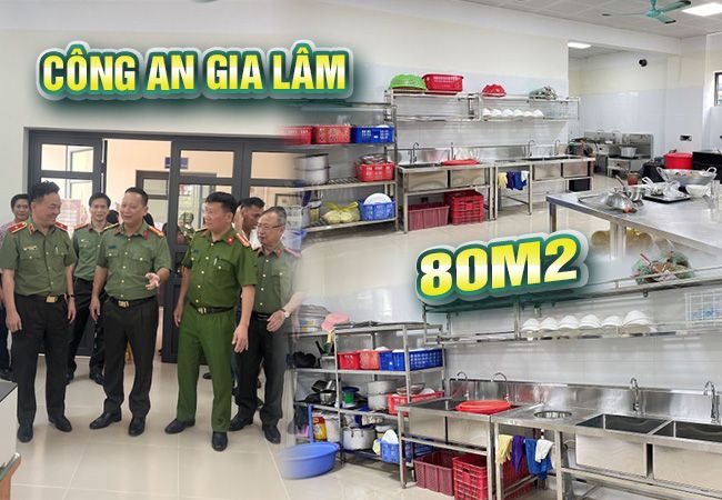 dự án thi công bếp công an gia lâm
