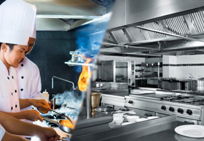 thiết kế thi công bếp nhà hàng châu Á