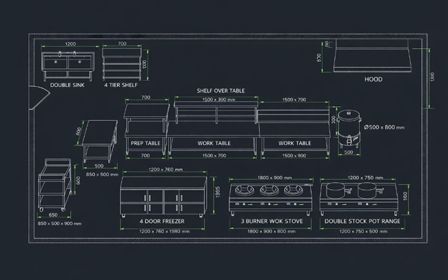 Bản vẽ thi c&ocirc;ng dự &aacute;n bếp